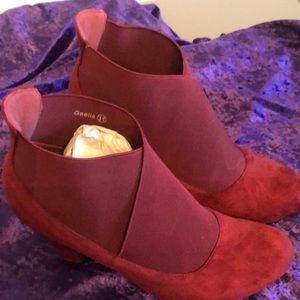 Burgundy booties